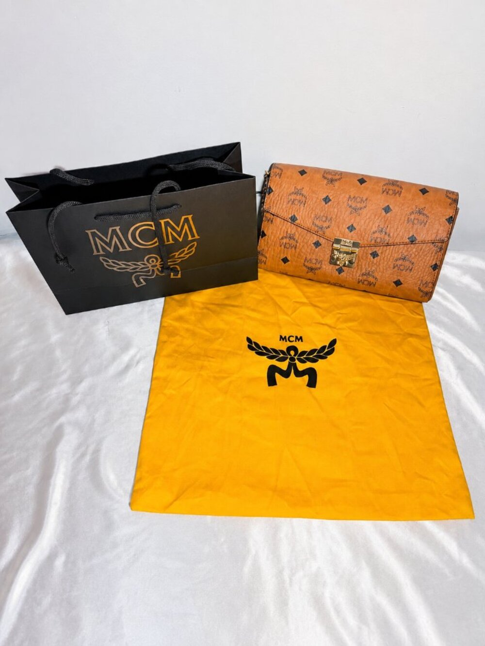 MCM Cognac Visetos Monogram Crossbody Bag – New With Tags, Full Set Included